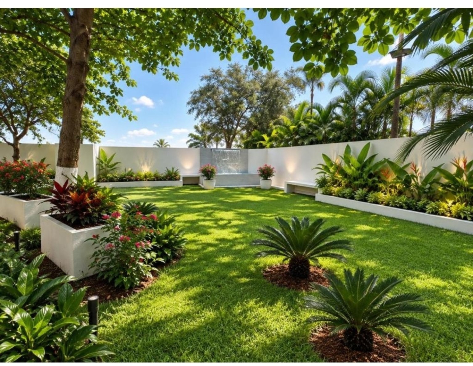 Vegetação e percurso do Jardim Sensorial do DSR Angola